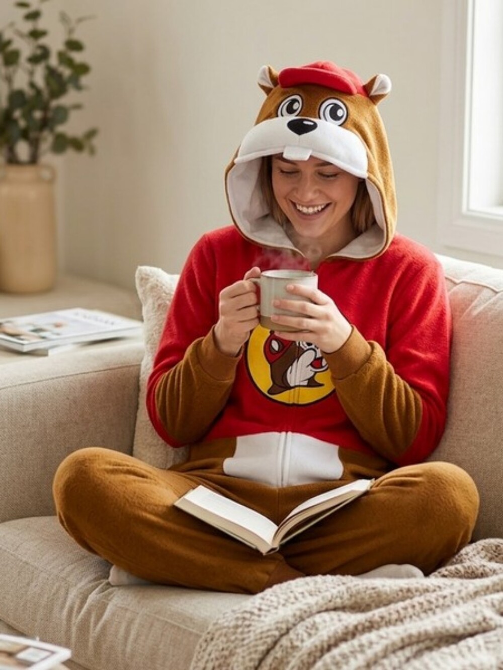 Buc-ee's Fleece Hooded Onesie Union Suit